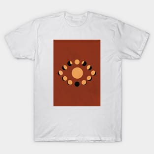 Lunar Eclipse, Moon Minimalist, Modern Mid Century, Neutral Artwork T-Shirt